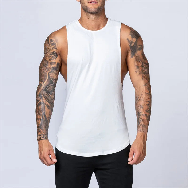 Männer Gym Kleidung Sommer Fitness Baumwolle Tank Top Männer Jogging Bodybuilding Ärmelloses Shirt Atmungsaktive Oansatz Casual Muskel Weste