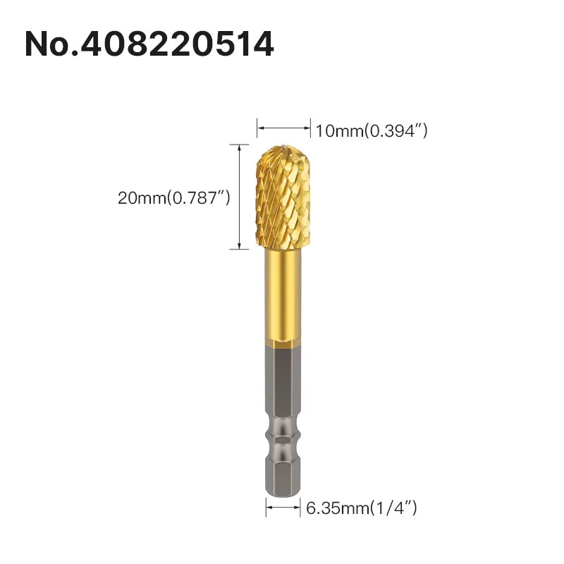 LIDIAO Titanbeschichtung, Rotationsgrate, Rotationsfeile, Sechskantschaft, Schleifwerkzeuge, Gravur, Schleifen, Polieren, Bit für Metall, Holz