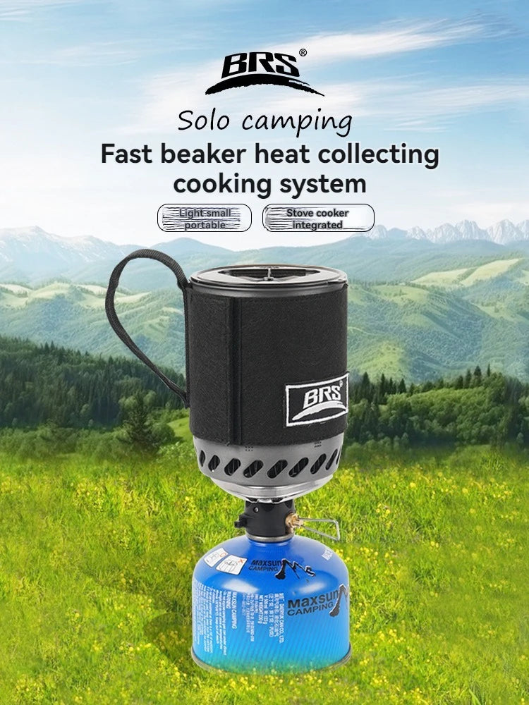 1500 W BRS 61, integrierter Wärmesammel-Topfbrenner für den Außenbereich, ultraleicht, tragbar, Wanderofen, Kochen, Rucksackreisen, Herdsystem