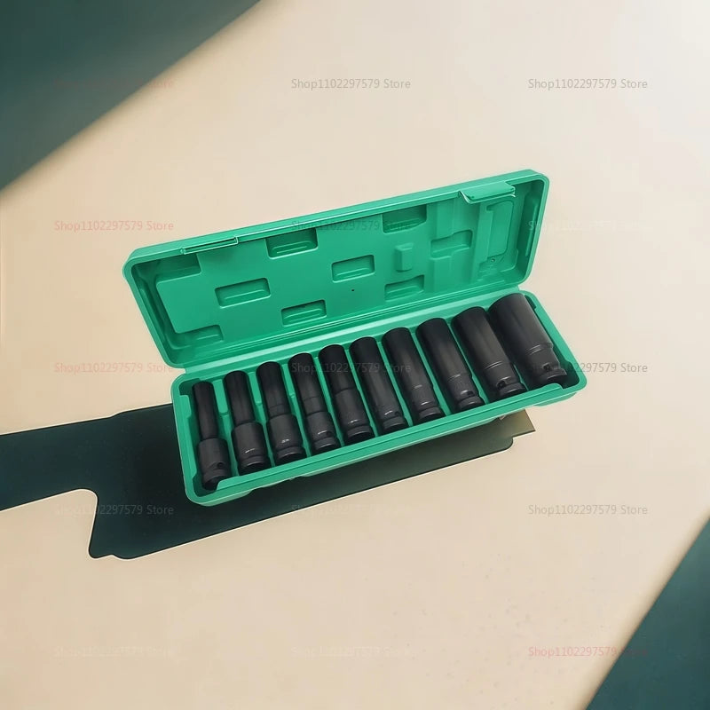 10-teiliges Steckschlüsselsatz, universelles pneumatisches Wartungswerkzeug mit tiefem Schlitz, Schraubenschlüsselsatz für mechanische Reparaturen von Automobilgeräten