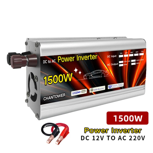 Wechselrichter 12 V 220 V Solar-Wechselrichter 500 W 1000 W 1500 W 2000 W tragbarer Spannungswandler Auto-Ladegerät-Konverter Auto-Wechselrichter