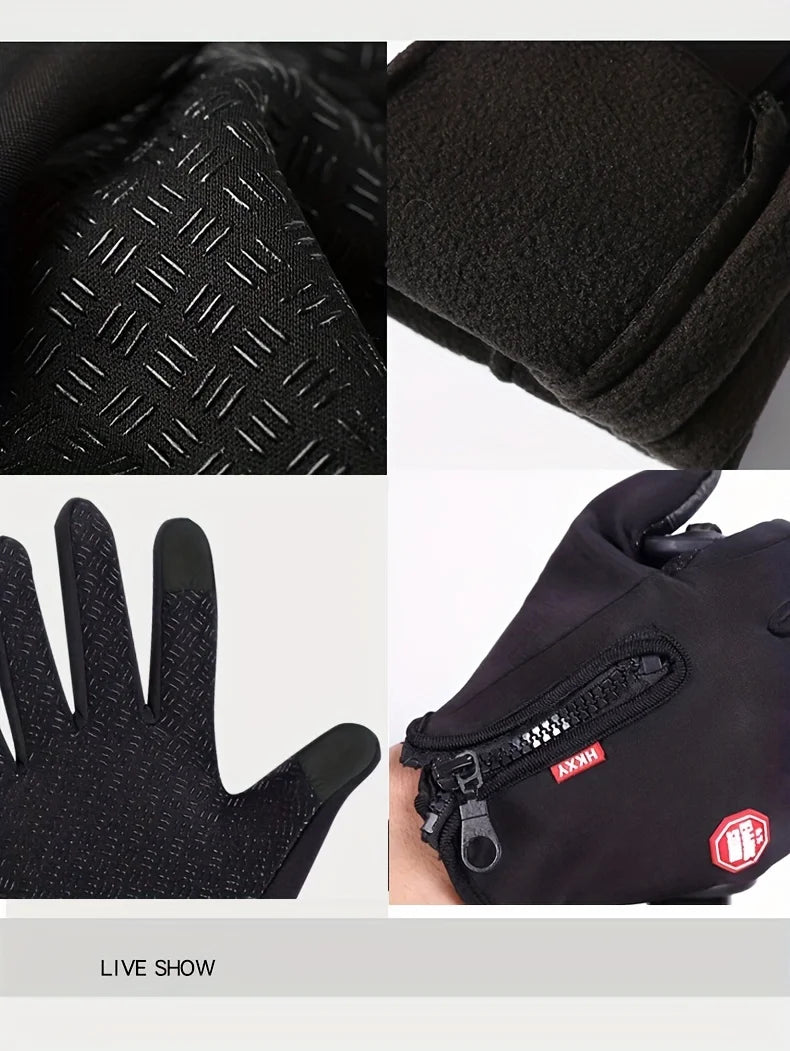 Winterhandschuhe für Männer und Frauen, Touchscreen, warm, Outdoor, Radfahren, Fahren, Motorrad, kalte Handschuhe, winddicht, rutschfeste Handschuhe