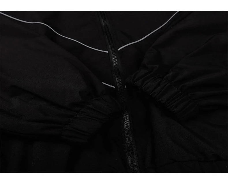 Reflektierende Gestreifte Jacke 2023 Männer Hip Hop Streetwear Mantel Zipper Up Jacke Windjacke Harajuku Dünne Mäntel Sport Schwarz Blau