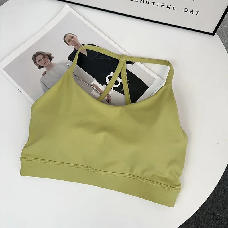 Frauen Fitness Sport-Bh Top Sexy Schönheit Zurück Gym Crop Tops Stoßfest Fitness Schnell Trocknend Pilates Läuft Yoga Tank Top