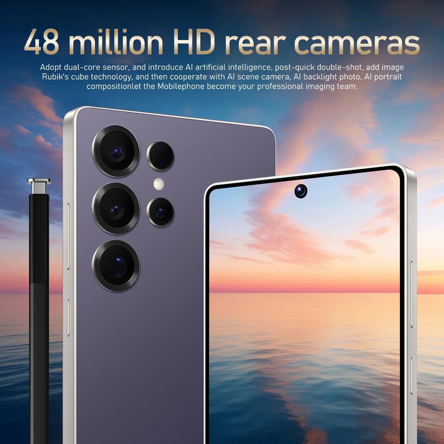 Global Vision S25 Ultra Smartphone 5G Android 12 8 GB RAM 512 GB ROM 6,8 Zoll Telefon 1920 x 1080HD 24 + 48 MP 4 5G Netzwerk-Handys