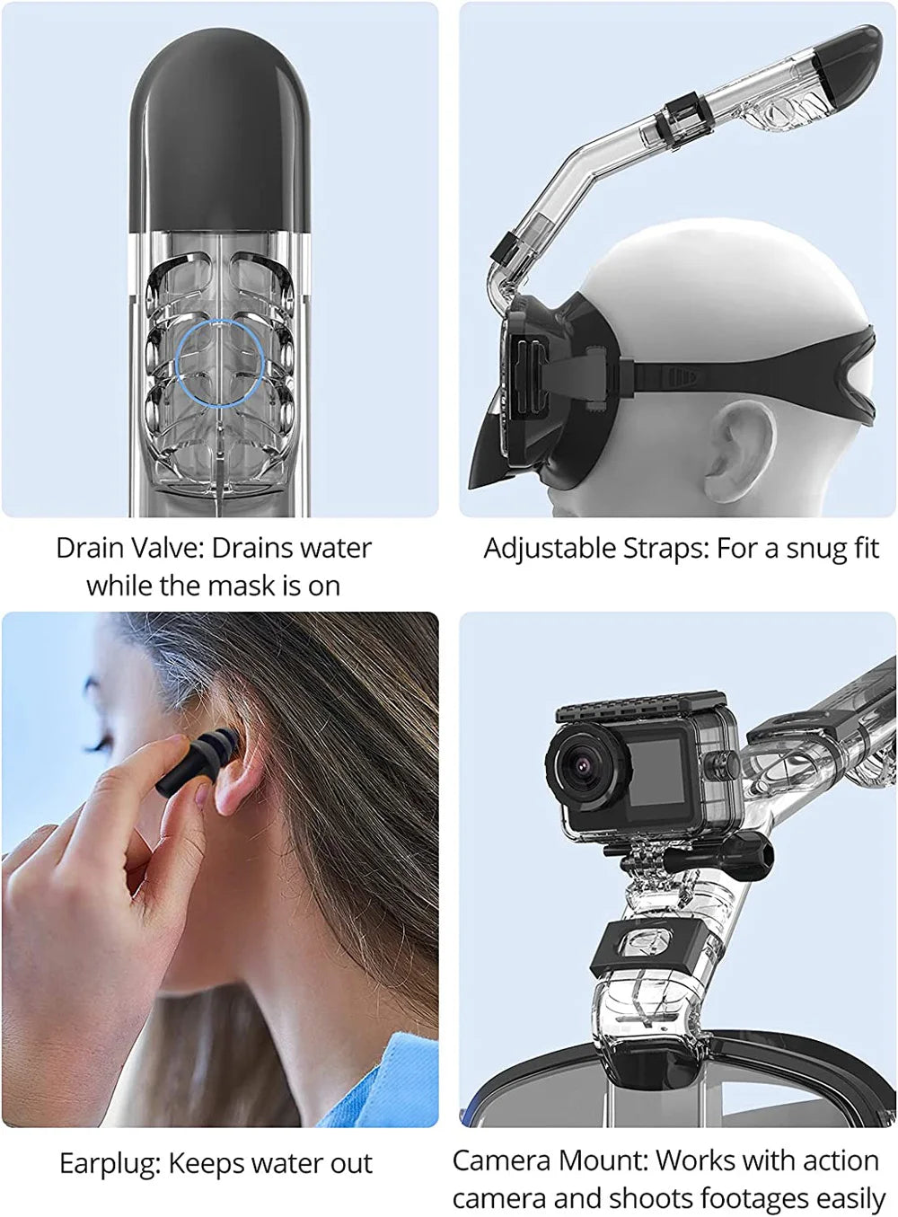 Tauchmasken, faltbares Antibeschlag-Schnorchelmasken-Set mit vollständig trockenem Top-System zum kostenlosen Schwimmen, professionelle Schnorchelausrüstung für Erwachsene und Kinder