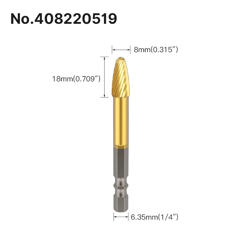 LIDIAO Titanbeschichtung, Rotationsgrate, Rotationsfeile, Sechskantschaft, Schleifwerkzeuge, Gravur, Schleifen, Polieren, Bit für Metall, Holz