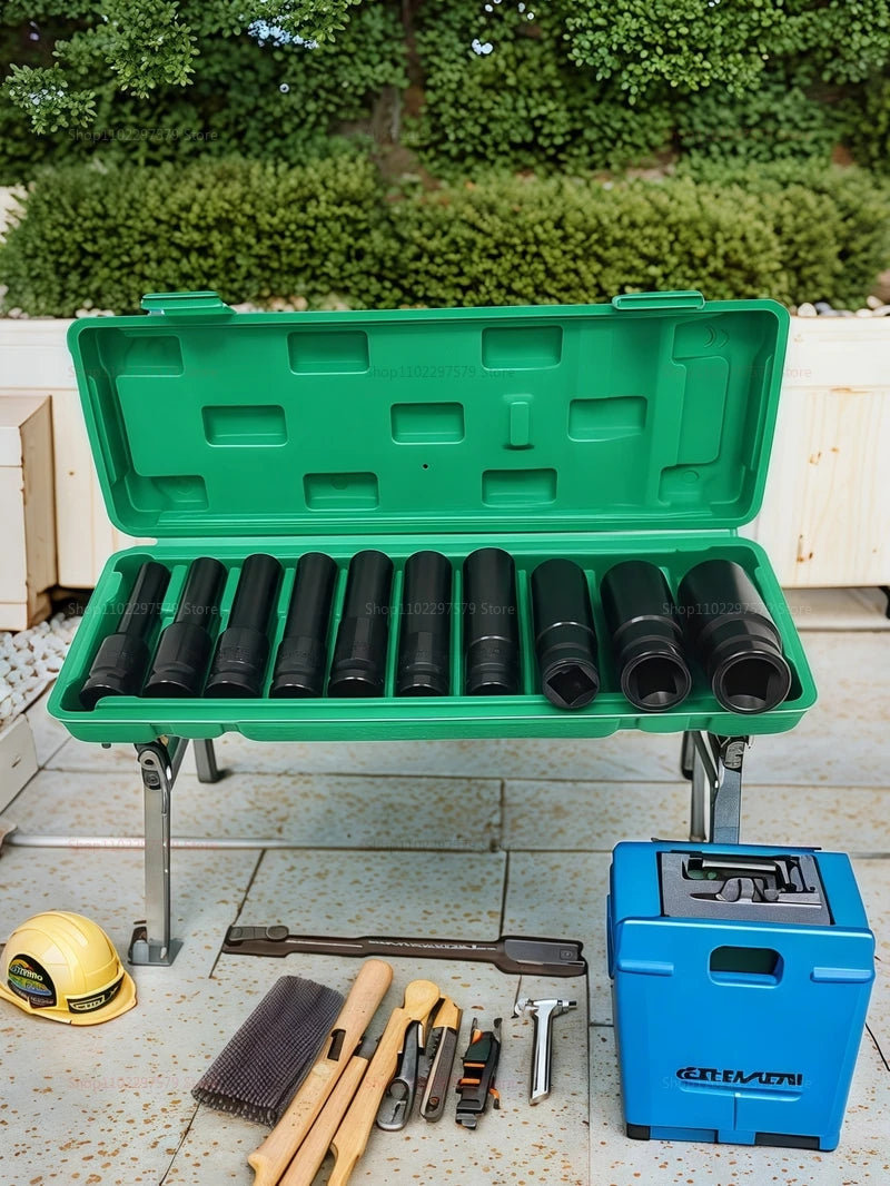 10-teiliges Steckschlüsselsatz, universelles pneumatisches Wartungswerkzeug mit tiefem Schlitz, Schraubenschlüsselsatz für mechanische Reparaturen von Automobilgeräten