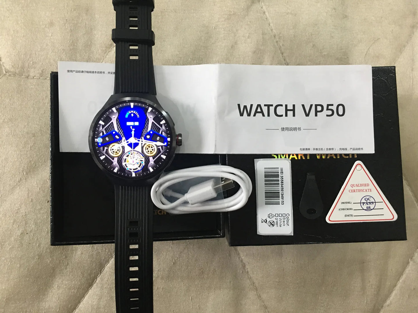 VP50 Smartwatch Globaler Anruf SIM-Karte 4G Android 10 AMOLED 1,75 Zoll 180 °   Herausziehbare Kamera GPS WIFI WhatsApp Smartwatch für Herren