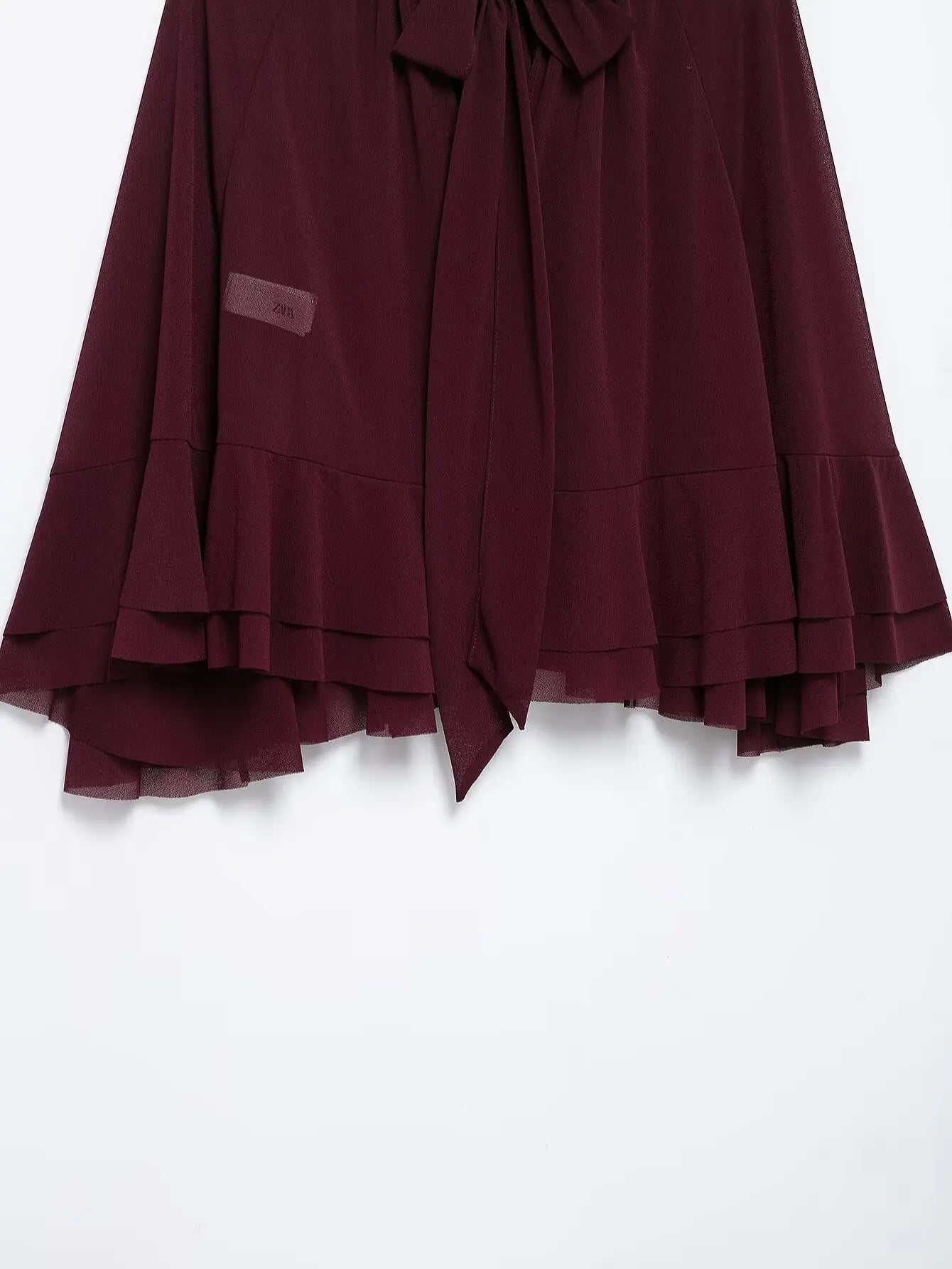 Zevity 2025 Frauen Mode Stehen Kragen Falten Rüschen Lose Mantel Bluse Weibliche Zurück Bogen Gebunden Kittel Hemd Blusas Chic Tops LS2613