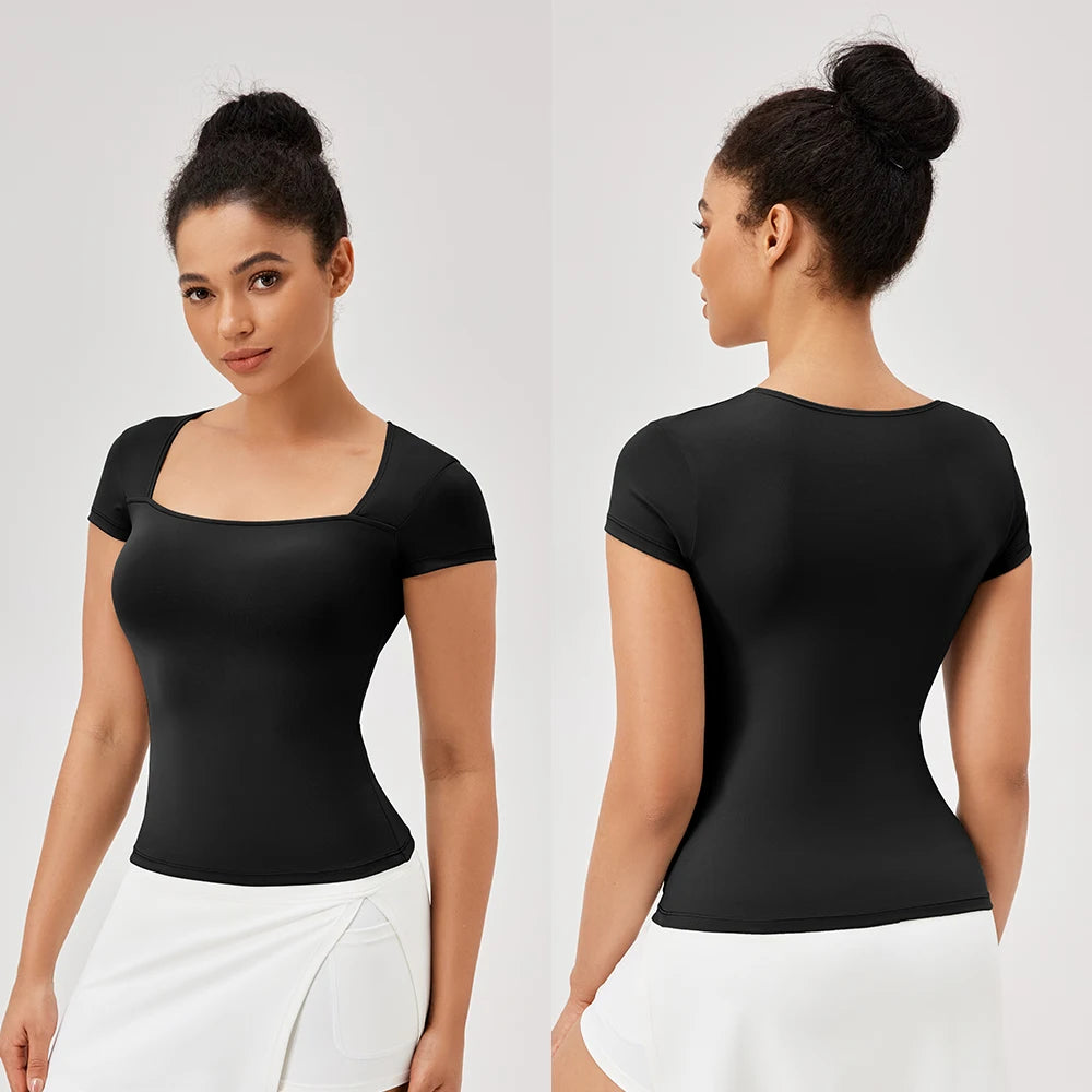 Yoga Tops Frauen Gym Training Sport Tops Quick-Dry Yoga Shirts kurzarm Outdoor Laufen Fitness Casual Sport T-shirt