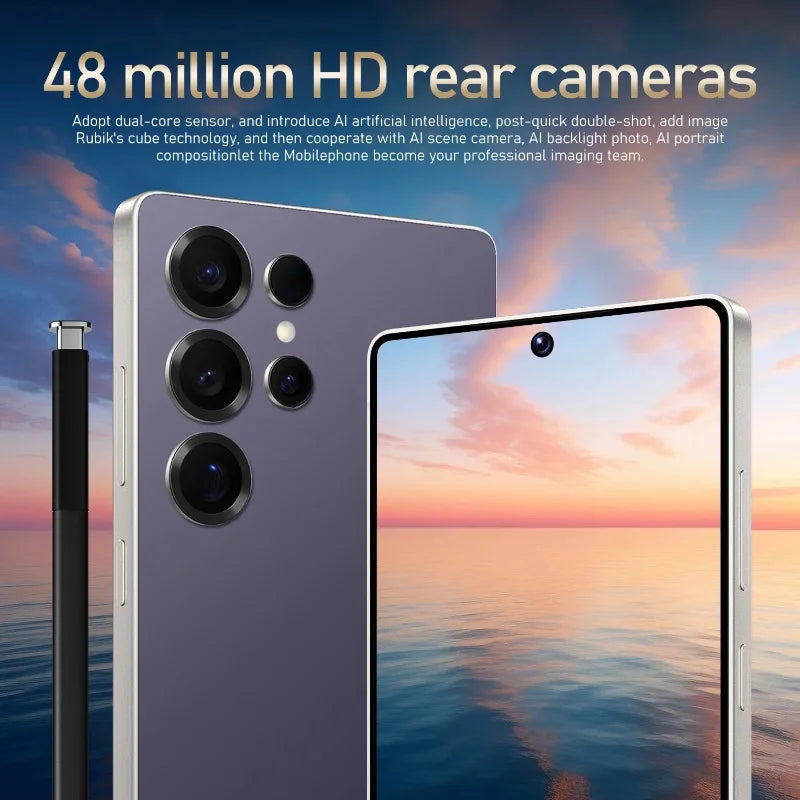 Global Vision S25 Ultra Smartphone 5G Android 12 8 GB RAM 512 GB ROM 6,8 Zoll Telefon 1920 x 1080HD 24 + 48 MP 4 5G Netzwerk-Handys