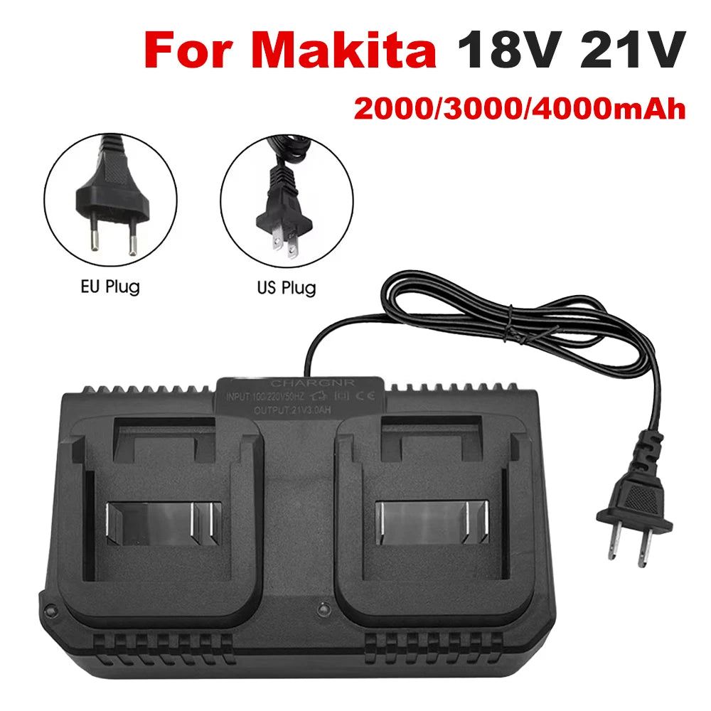 Dual-Ports Li-Ionen-Akku-Ladegerät für Makita 18 V Lithium-Akku BL1830 für Hong Song FoGo Lomvum ZhiPu JiangMi Jinlujiao LMlava