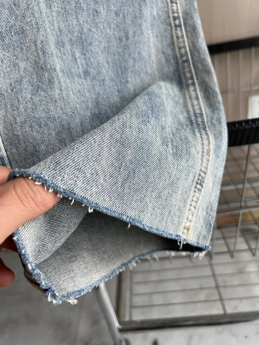 ETJ Damen-Jeans mit weitem Bein und hoher Taille, klassisch, alles mit fünf Taschen, gewaschen, weich, bequem, ultralange Jeans6045022