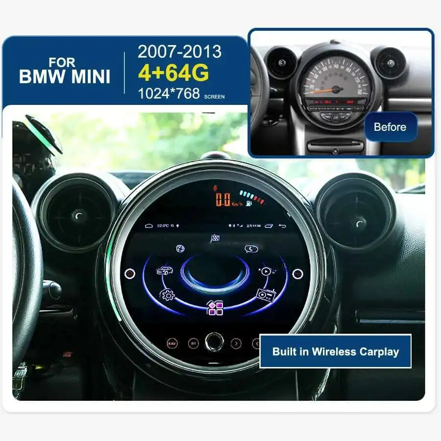 7 "/9" Radio Auto Multimedia-Player Für BMW Countryman Mini R60 2014 Auto Android 13 BMW Mini Cooper GPS Video Recoder Navigation