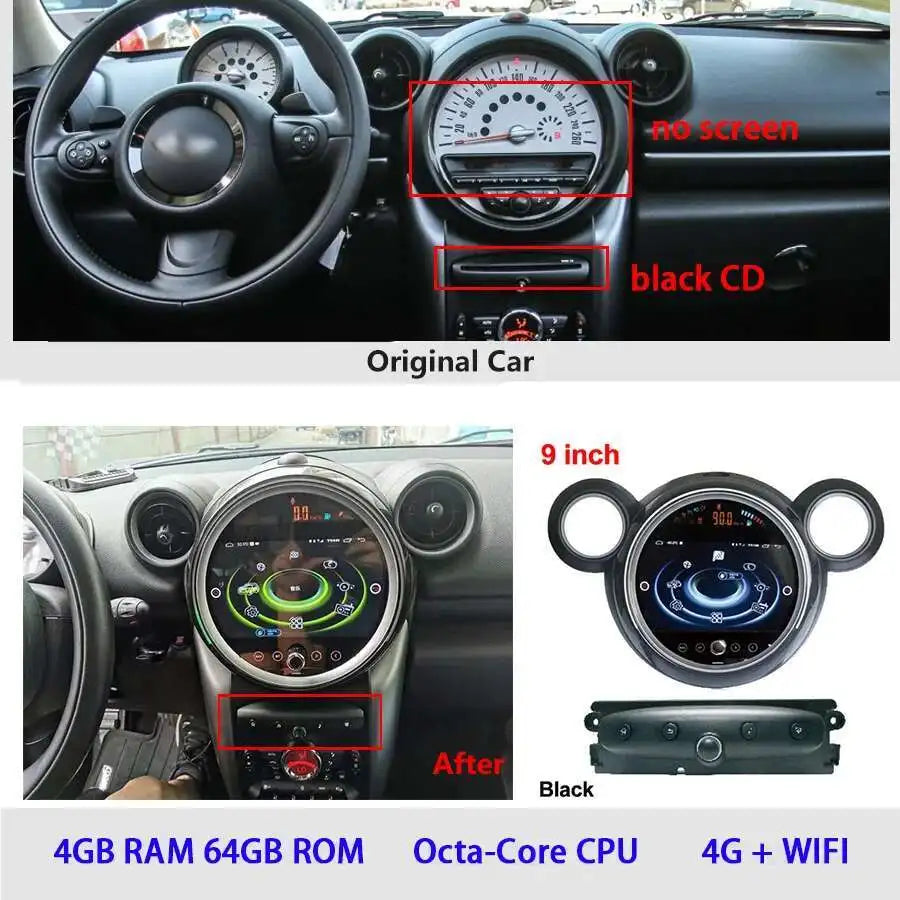 7 "/9" Radio Auto Multimedia-Player Für BMW Countryman Mini R60 2014 Auto Android 13 BMW Mini Cooper GPS Video Recoder Navigation