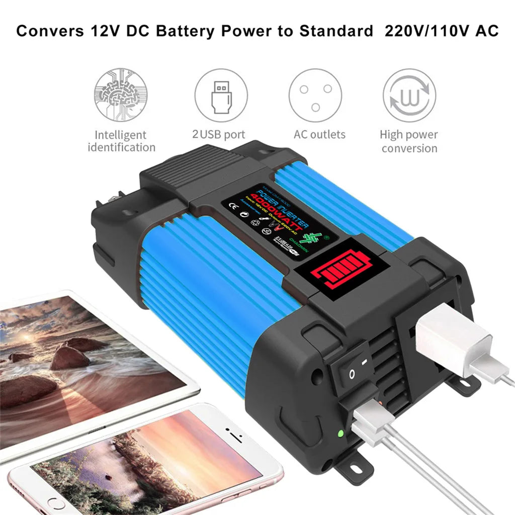 6000W Peak Auto Inverter Konverter LED Spannung Kapazität Display Transformator Konverter 12V220V/110V Dual USB Inverter Auto Geräte