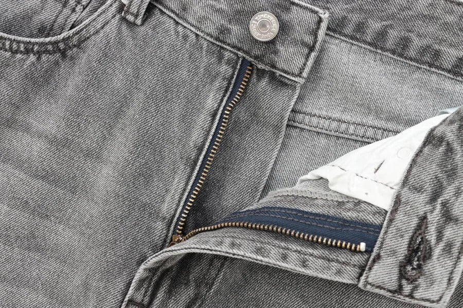 ETJ Damen-Jeans mit weitem Bein und hoher Taille, klassisch, alles mit fünf Taschen, gewaschen, weich, bequem, ultralange Jeans6045022