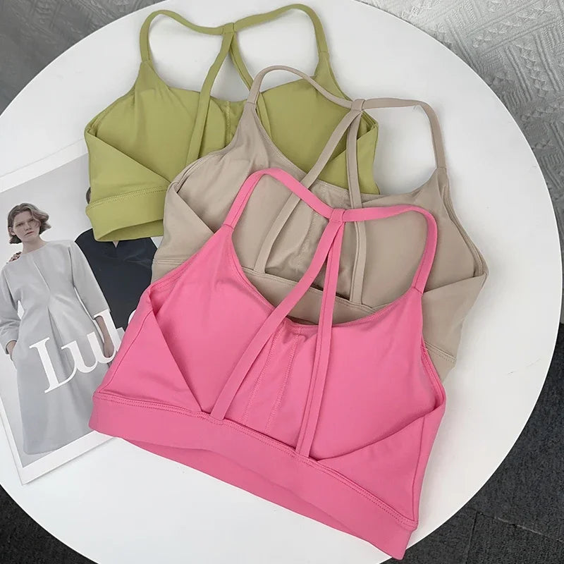 Frauen Fitness Sport-Bh Top Sexy Schönheit Zurück Gym Crop Tops Stoßfest Fitness Schnell Trocknend Pilates Läuft Yoga Tank Top