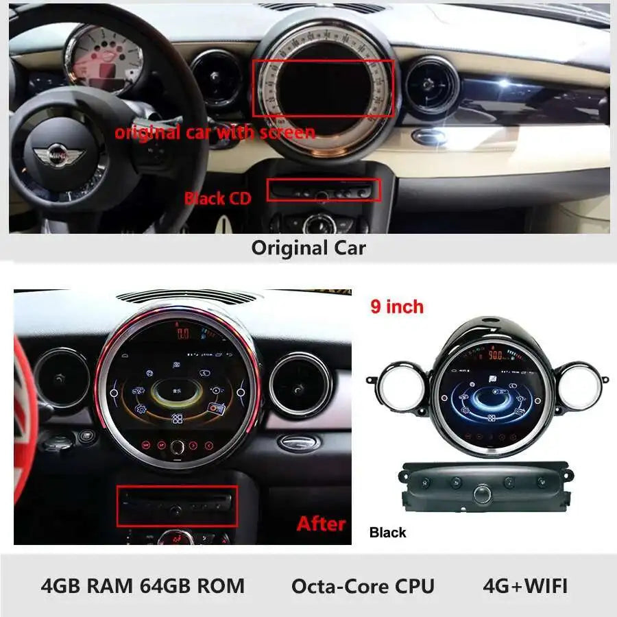 7 "/9" Radio Auto Multimedia-Player Für BMW Countryman Mini R60 2014 Auto Android 13 BMW Mini Cooper GPS Video Recoder Navigation