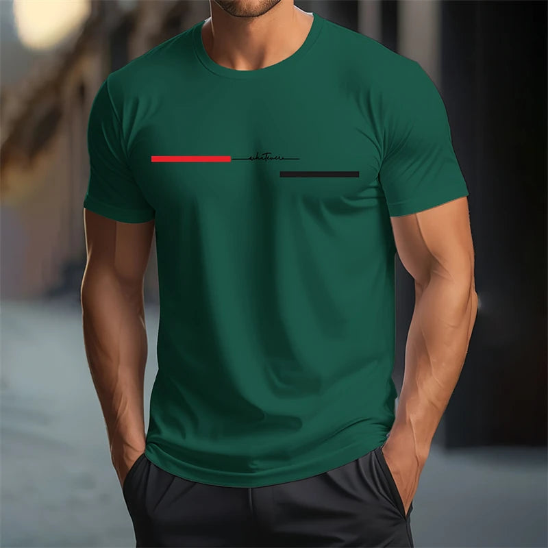 Einfache Gestreifte Buchstaben Grafik T Shirts Für Männer Mode Trend Kurzarm 3D Gedruckt Hip Hop T Coole Streetwear Übergroßen Tops