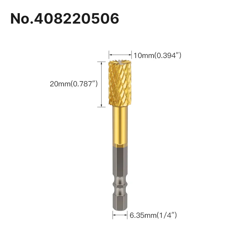 LIDIAO Titanbeschichtung, Rotationsgrate, Rotationsfeile, Sechskantschaft, Schleifwerkzeuge, Gravur, Schleifen, Polieren, Bit für Metall, Holz