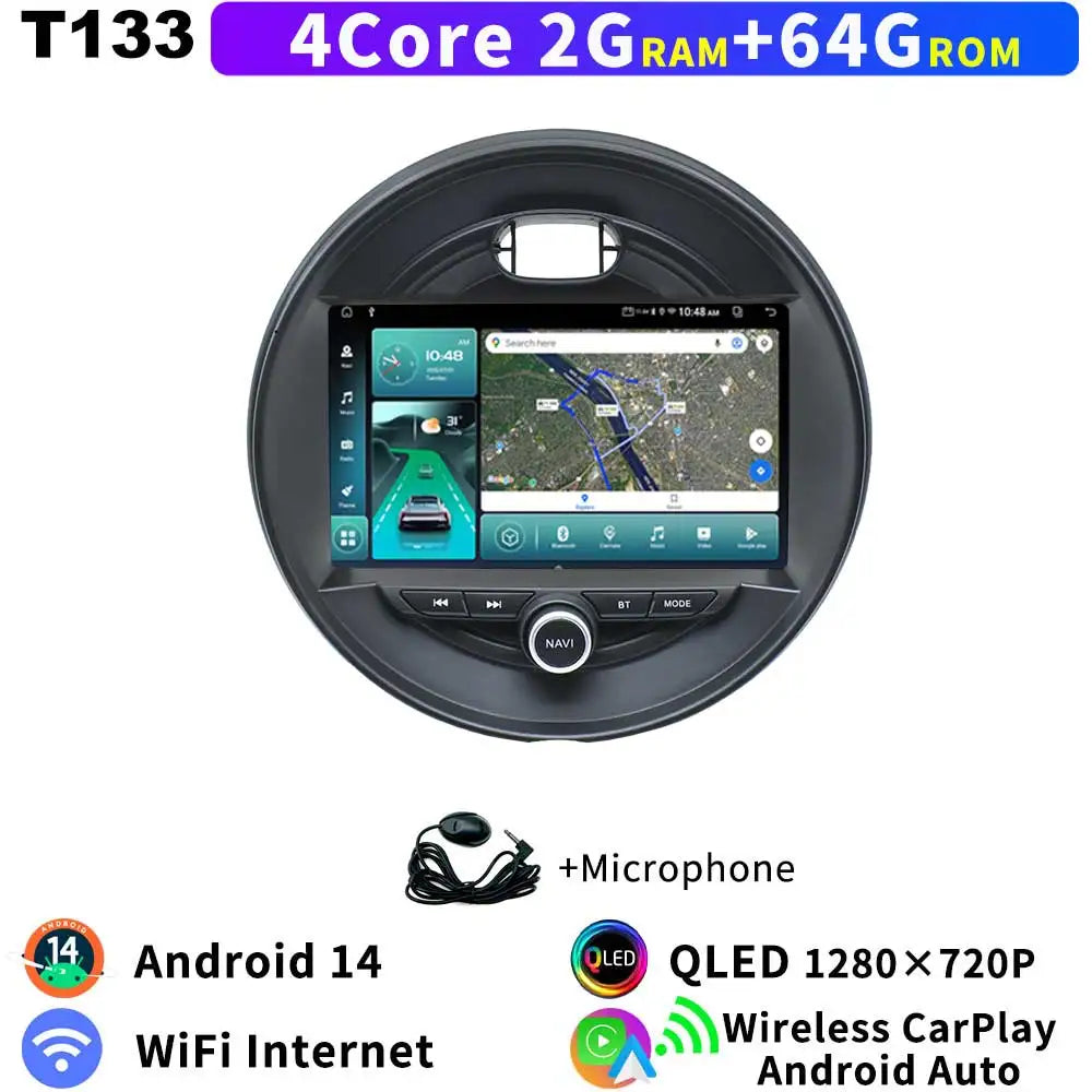 Für Mini Cooper F54 F55 F56 F57 F60 2014-2019 Head Unit Android 14 8Core QLED GPS Navigation CarPlay auto Radio Multimedia Player