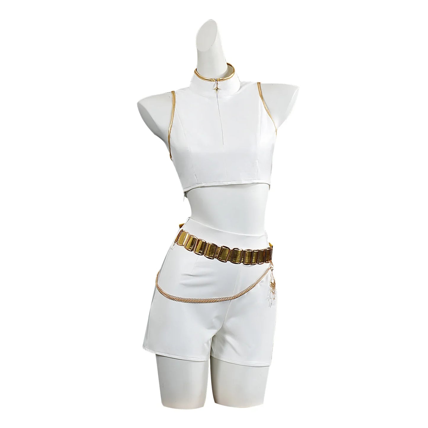 Halloween-Kostüm für Erwachsene, Chemise Blanche, Kleine Haut, Deguard, Shorts, Ceinture Dorée, Halloween-Kostüm