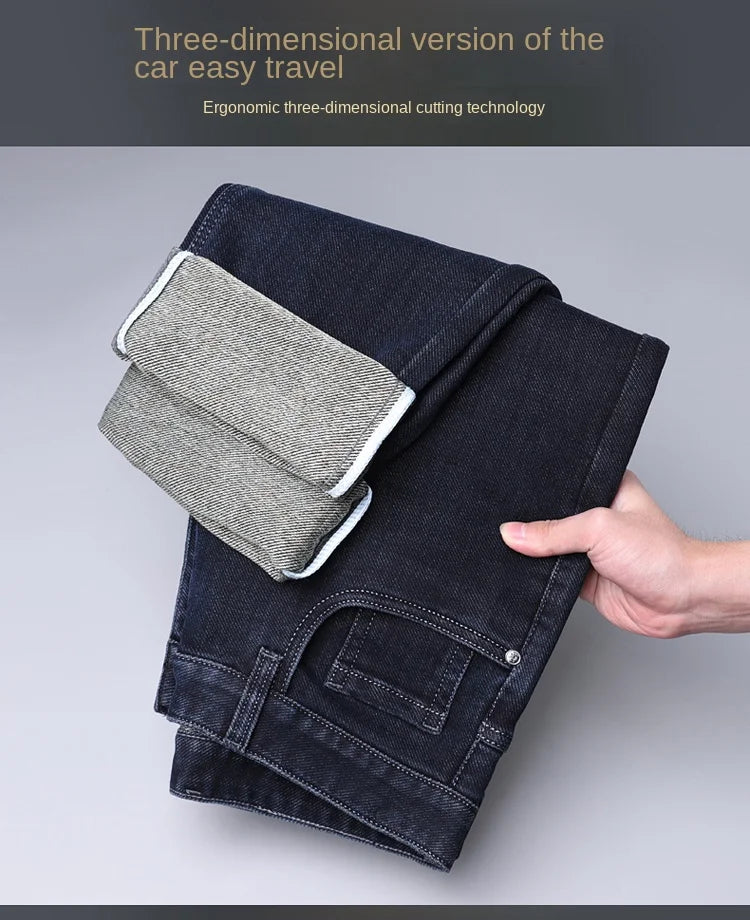 Herren-Jeans mit geradem Bein, hochwertig, leicht, luxuriös, bestickt, lässig, vielseitig, modisch, schlankmachend, glatter Silhouetten-Stil