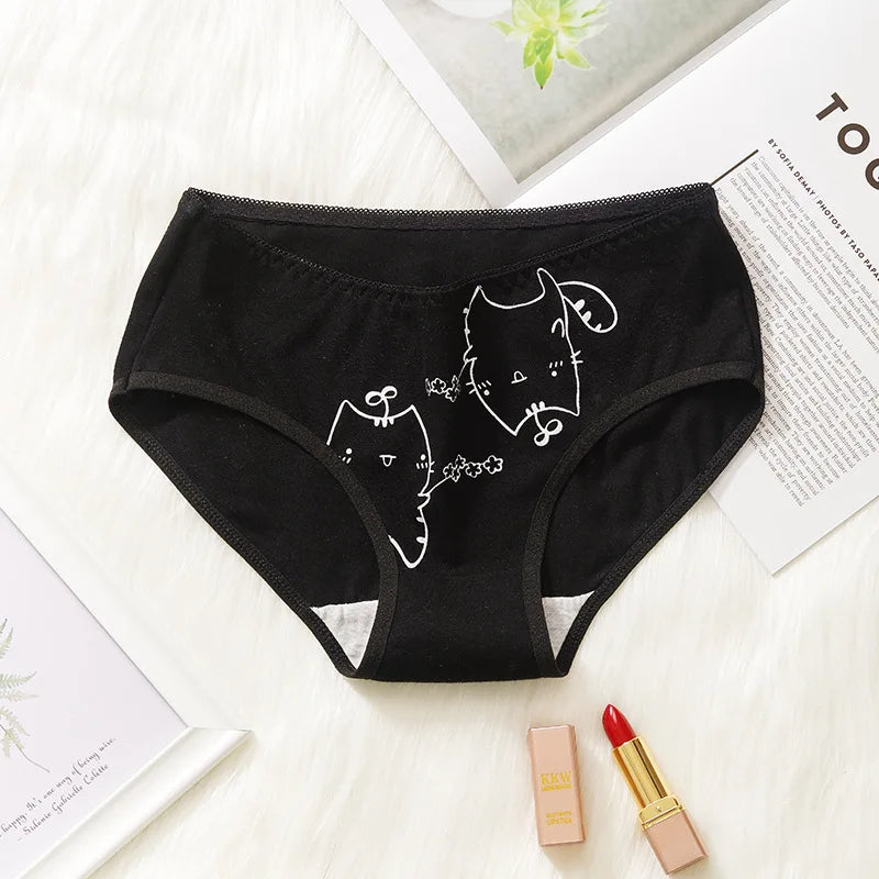 5 Teile/satz Baumwolle Cartoon Niedlichen Höschen Mädchen Kurze Unterwäsche Für Frauen Damen Pantys Weibliche Weiche Unterhose Sexy Dessous M-XL
