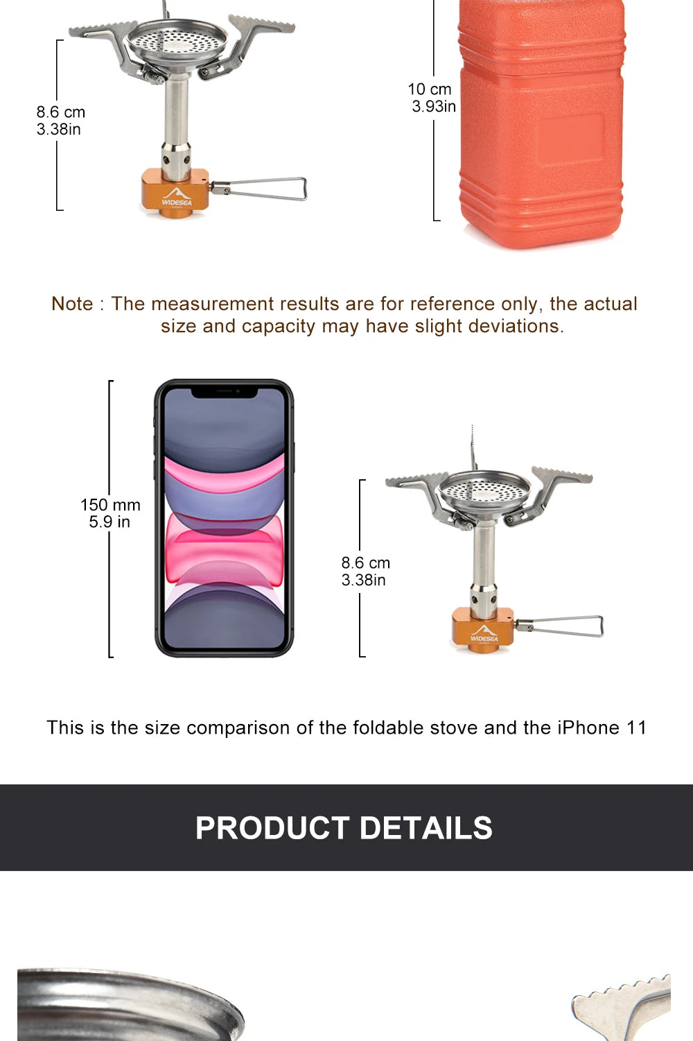 Widesea Camping Gas Brenner Tourist Herd Outdoor Tragbare Heizung Herd Überleben Überleben Ofen Tasche Picknick Kochgeschirr
