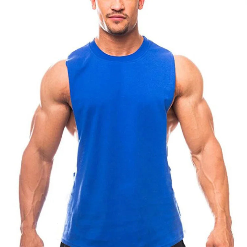 Gym Kleidung Männer Seiten Abgeschnitten T-shirts Dropped Armlöcher Tank Tops Workout Fitness Ärmellose Weste Outdoor Jogging Unterhemd