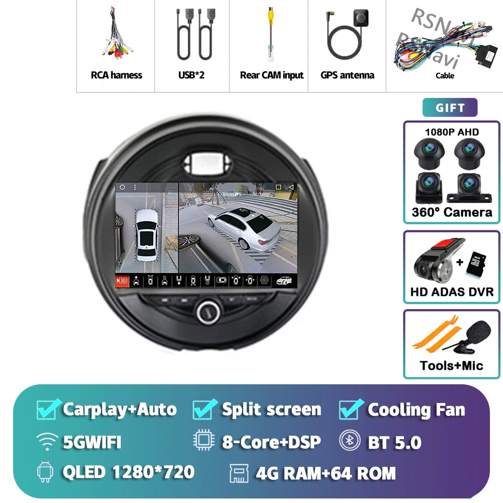 Android 15 Carplay Auto Auto Radio Für BMW MINI COOPER F54 F55 F56 F60 2014-2019 Navigation GPS multimedia-Player 2DIN DVD Stereo