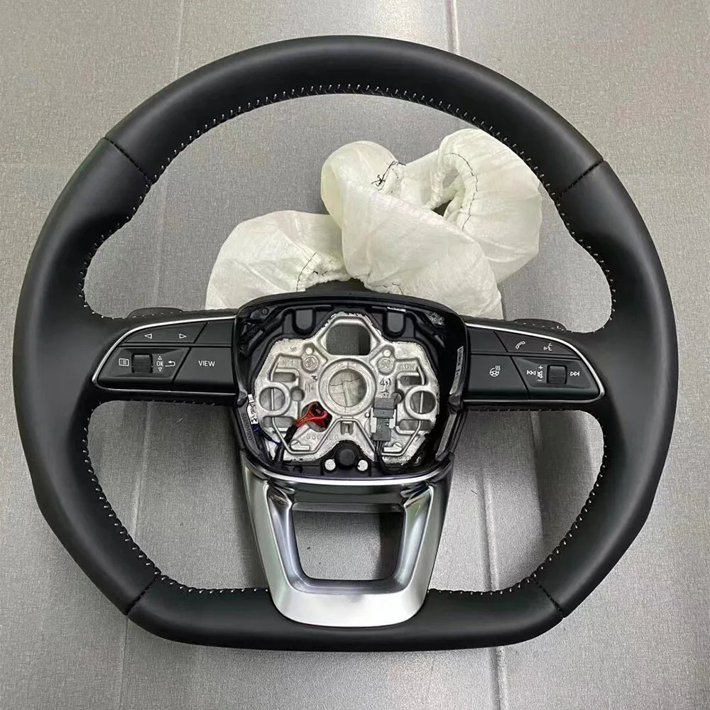 Beheiztes Lederlenkrad für Audi q5 sq5 2019–2025, verbessertes Sport-Lenkrad mit flachem Boden
