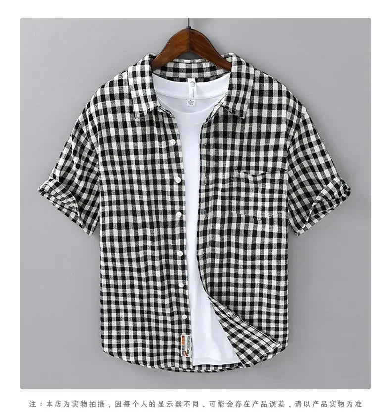 Hemd Kurzarm Herren Sommer 2025, neue trendige Marke, Top, lässig, Revers, Jugend, High-End-Gefühl