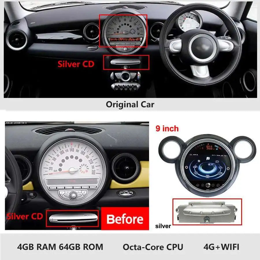 7 "/9" Radio Auto Multimedia-Player Für BMW Countryman Mini R60 2014 Auto Android 13 BMW Mini Cooper GPS Video Recoder Navigation
