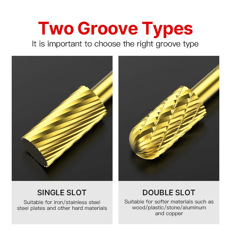 LIDIAO Titanbeschichtung, Rotationsgrate, Rotationsfeile, Sechskantschaft, Schleifwerkzeuge, Gravur, Schleifen, Polieren, Bit für Metall, Holz