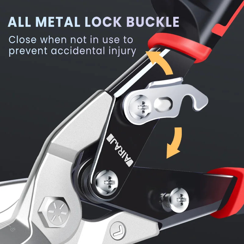 AIRAJ 10/12 Zoll Luftfahrtschere Toughbuilt Metallblechschneiden Multifunktionsschere mit abgestuftem Lineal EDC-Handwerkzeuge