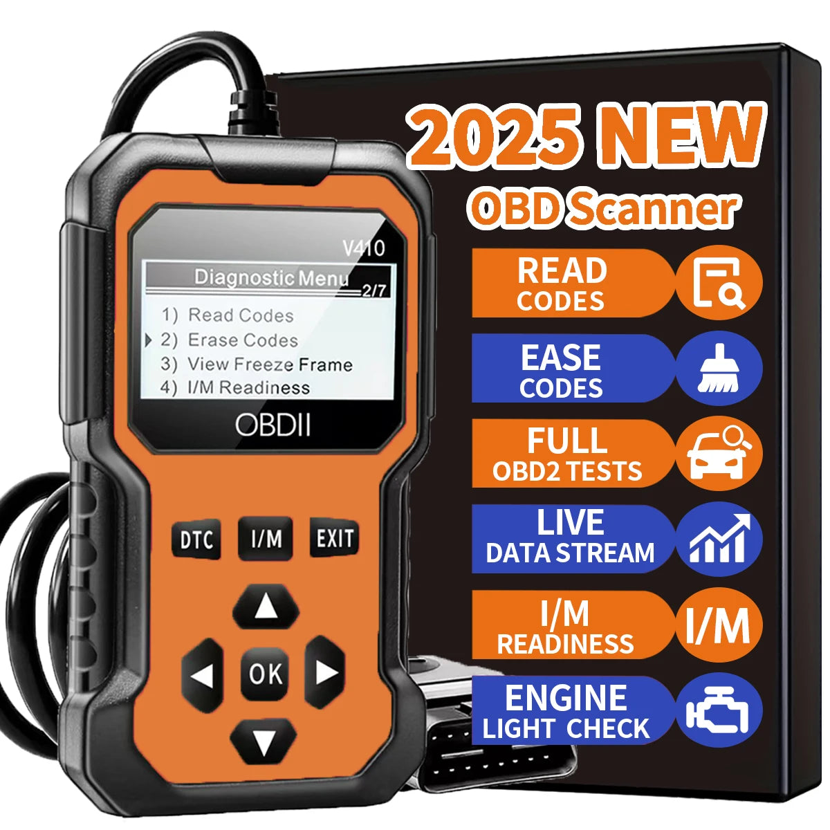 Auto-Obd2-Scanner-Diagnosetool, Codeleser, Motorfehlcodeleser-Scanner, kann alle Obd-Ii-Protokollenautos seit 1996, Scan-Tool diagnosieren