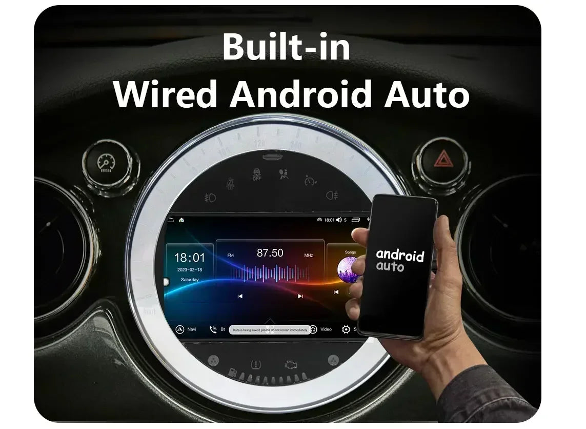 CHSTEK Autoradio für BMW Mini Cooper S Clubman R55 Clubvan R56 Cabrio R57 Coupe R58 R59 Multimedia Bluetooth Android Player GPS