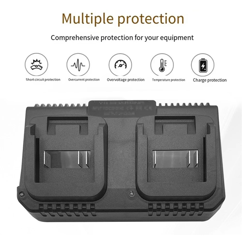 Dual-Ports Li-Ionen-Akku-Ladegerät für Makita 18 V Lithium-Akku BL1830 für Hong Song FoGo Lomvum ZhiPu JiangMi Jinlujiao LMlava