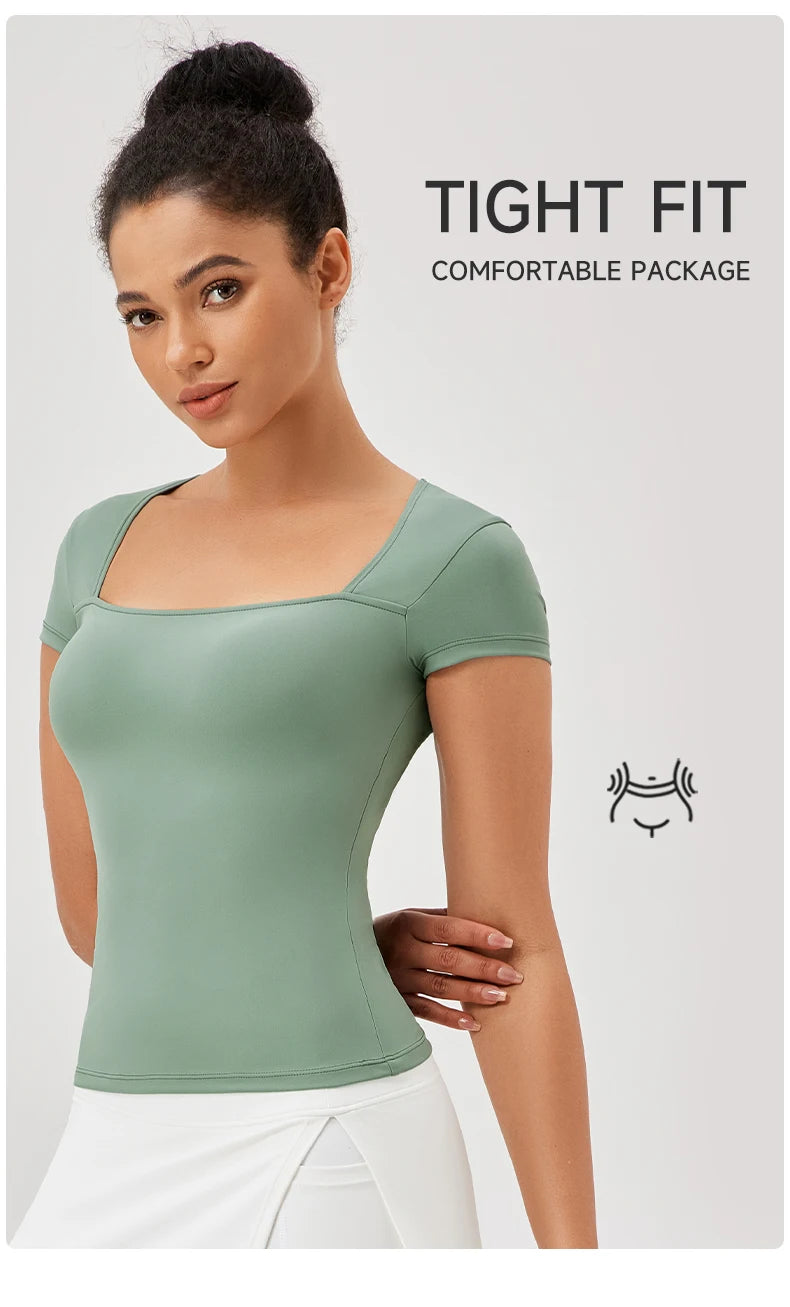 Yoga Tops Frauen Gym Training Sport Tops Quick-Dry Yoga Shirts kurzarm Outdoor Laufen Fitness Casual Sport T-shirt