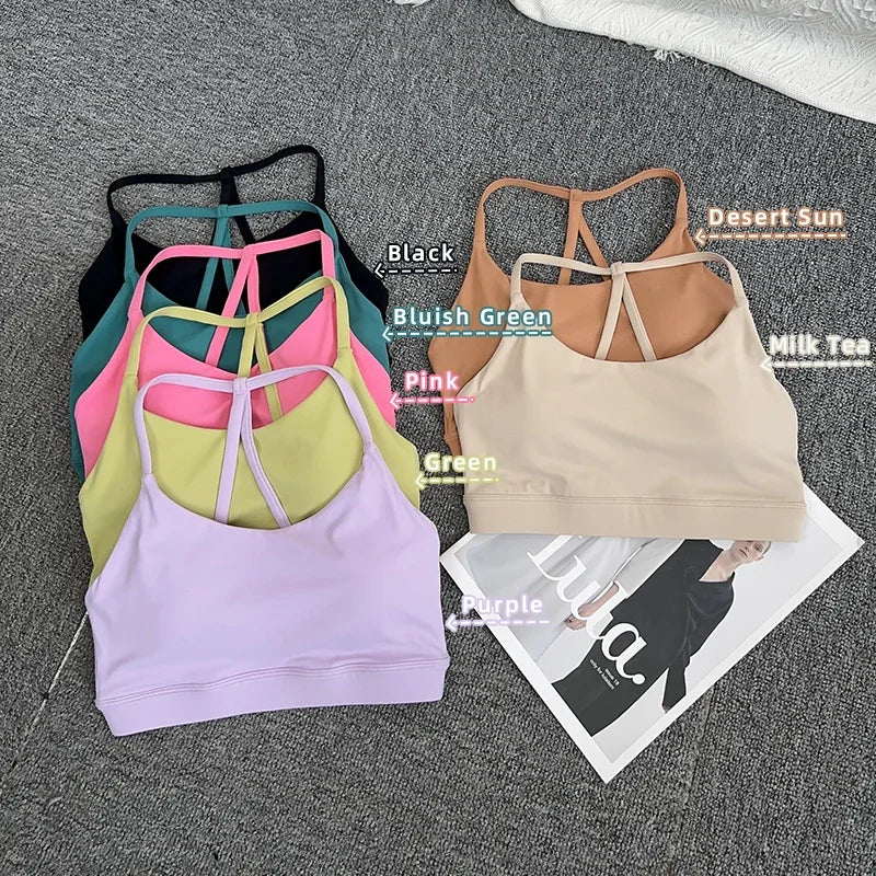 Frauen Fitness Sport-Bh Top Sexy Schönheit Zurück Gym Crop Tops Stoßfest Fitness Schnell Trocknend Pilates Läuft Yoga Tank Top