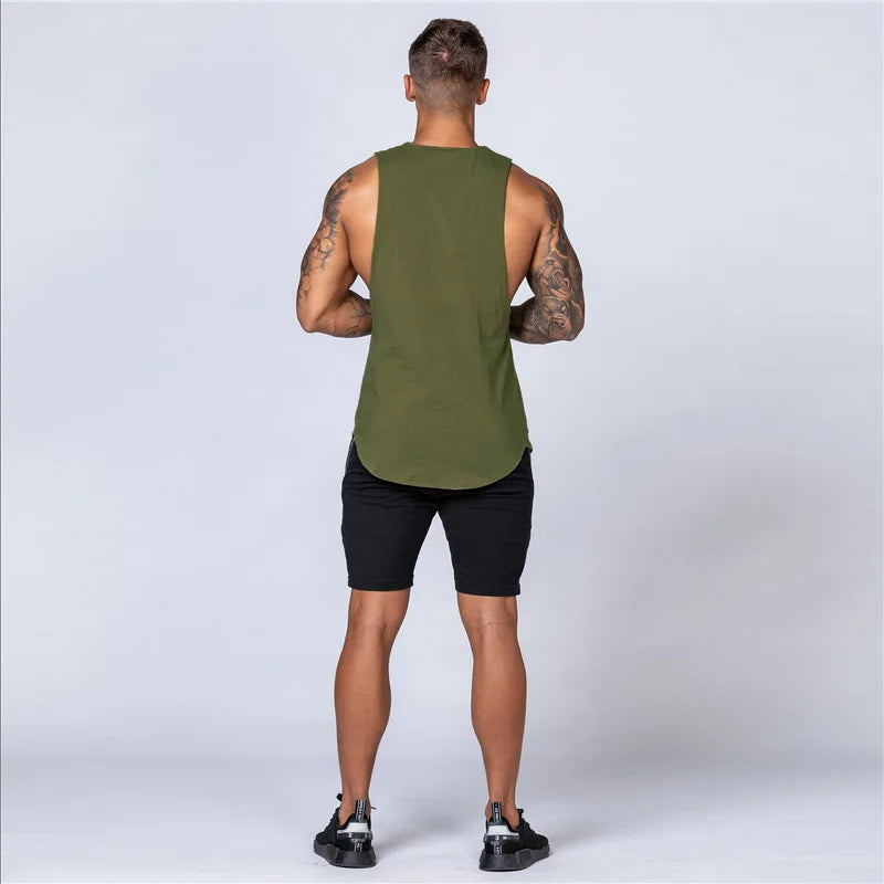 Muskel übung Tanktops Männer Sommer Drop Armloch Weste Sport kleidung Baumwolle Unterhemd abgeschnitten ärmelloses T-Shirt Bodybuilding Top