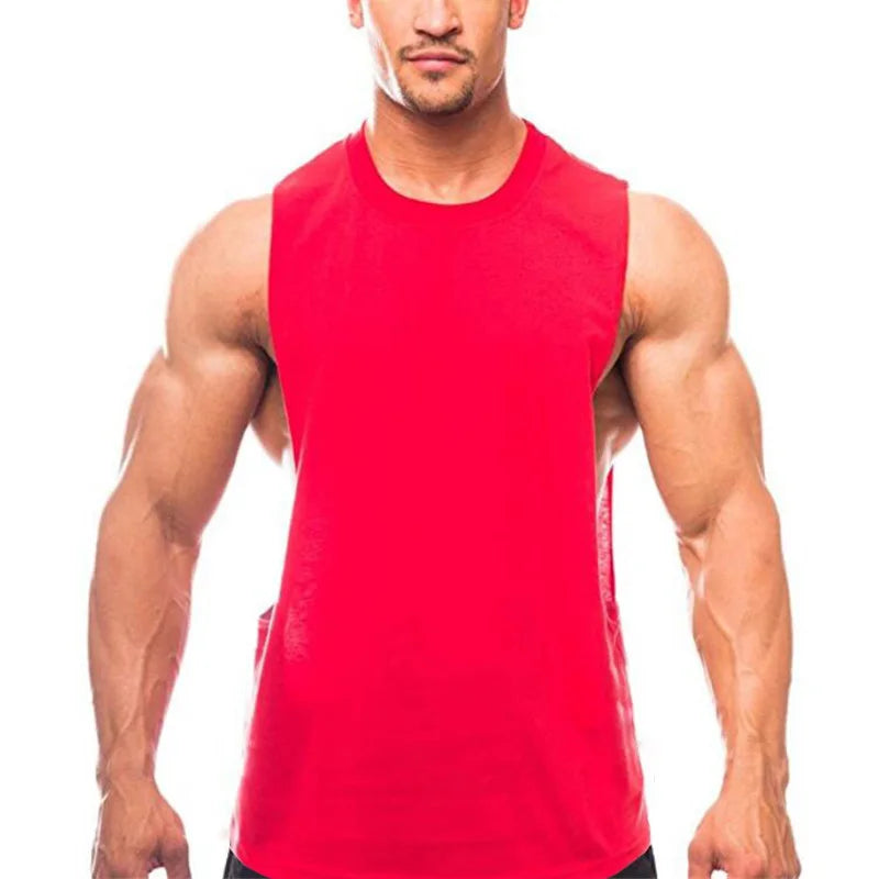 Gym Kleidung Männer Seiten Abgeschnitten T-shirts Dropped Armlöcher Tank Tops Workout Fitness Ärmellose Weste Outdoor Jogging Unterhemd