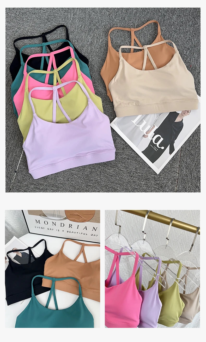 Frauen Fitness Sport-Bh Top Sexy Schönheit Zurück Gym Crop Tops Stoßfest Fitness Schnell Trocknend Pilates Läuft Yoga Tank Top