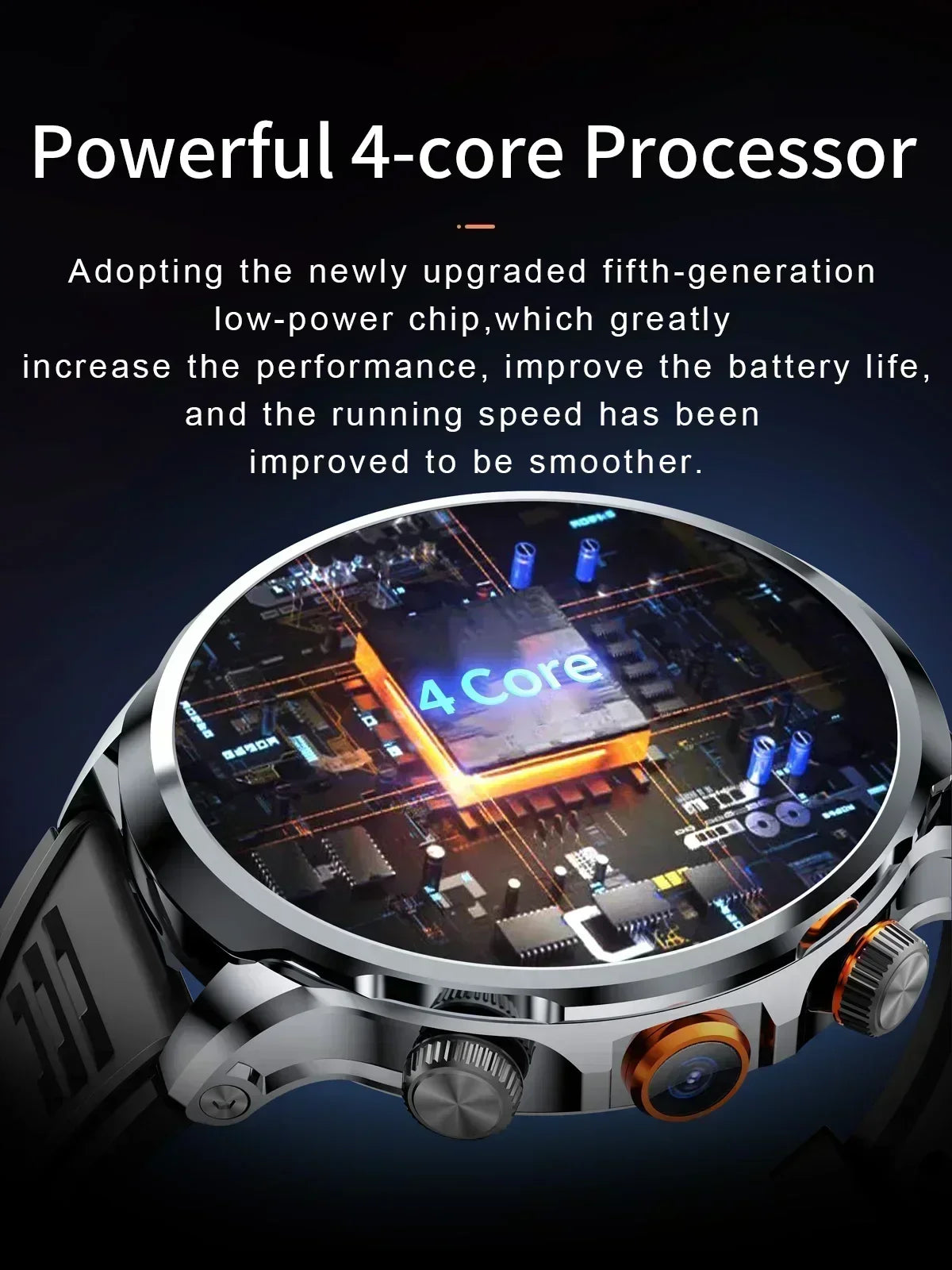 Neue H18 Android Smartwatch 1,95 Zoll AMOLED Blaulichtfilter Bluetooth Anruf GPS+GLONASS Dual Navigation Wasserdicht