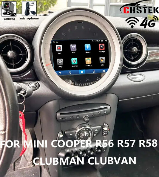 CHSTEK Autoradio für BMW Mini Cooper S Clubman R55 Clubvan R56 Cabrio R57 Coupe R58 R59 Multimedia Bluetooth Android Player GPS