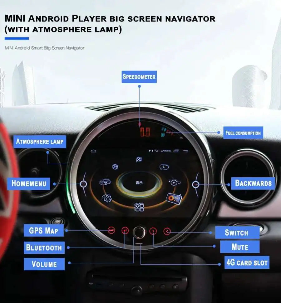 7 "/9" Radio Auto Multimedia-Player Für BMW Countryman Mini R60 2014 Auto Android 13 BMW Mini Cooper GPS Video Recoder Navigation