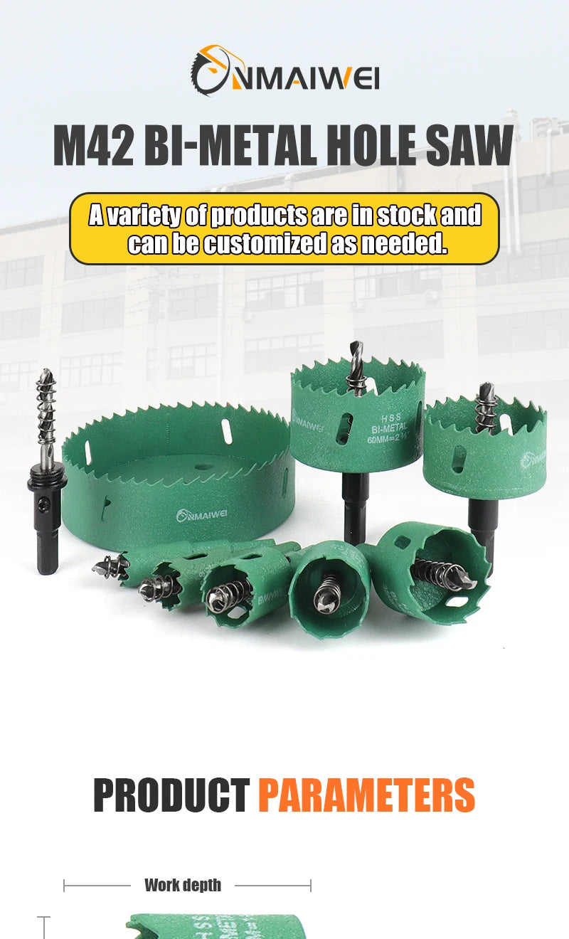 1 Stück 16–200 mm Bimetall-Holz-Lochsägenbohrer HSS-Stahl, neue M42-Kern-Lochsäge, geeignet für die Öffnung von Downlight-Gipskarton